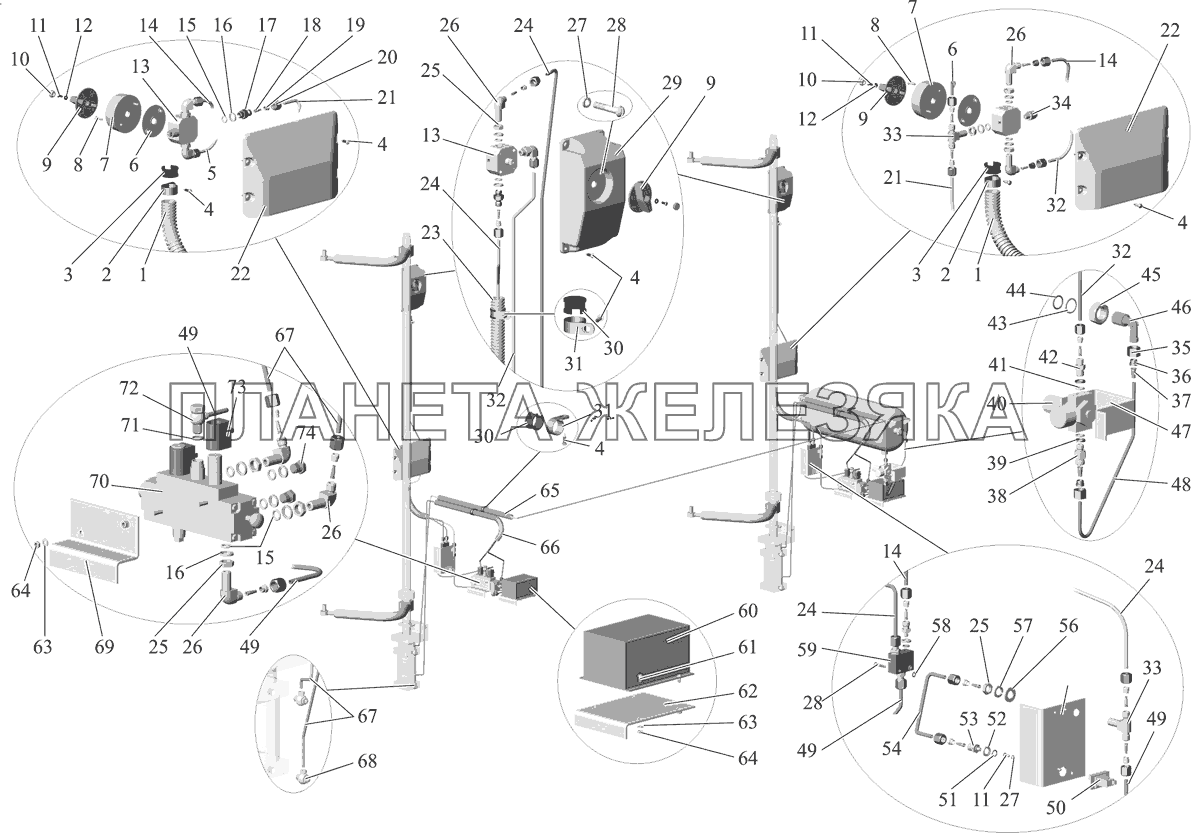 Установка пневмоаппаратуры 152-6100011-10 МАЗ-152 (2011)